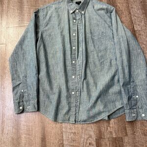 J. Crew Men's Casual Blue Button Down Shirt